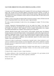 Saluti del Dirigente Scolastico prof.ssa Daniela Conte