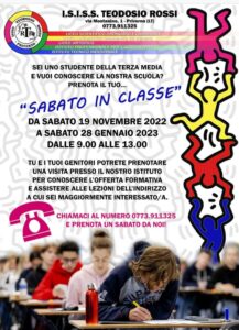 Open Day – I.S.I.S.S. “Teodosio Rossi” – Priverno