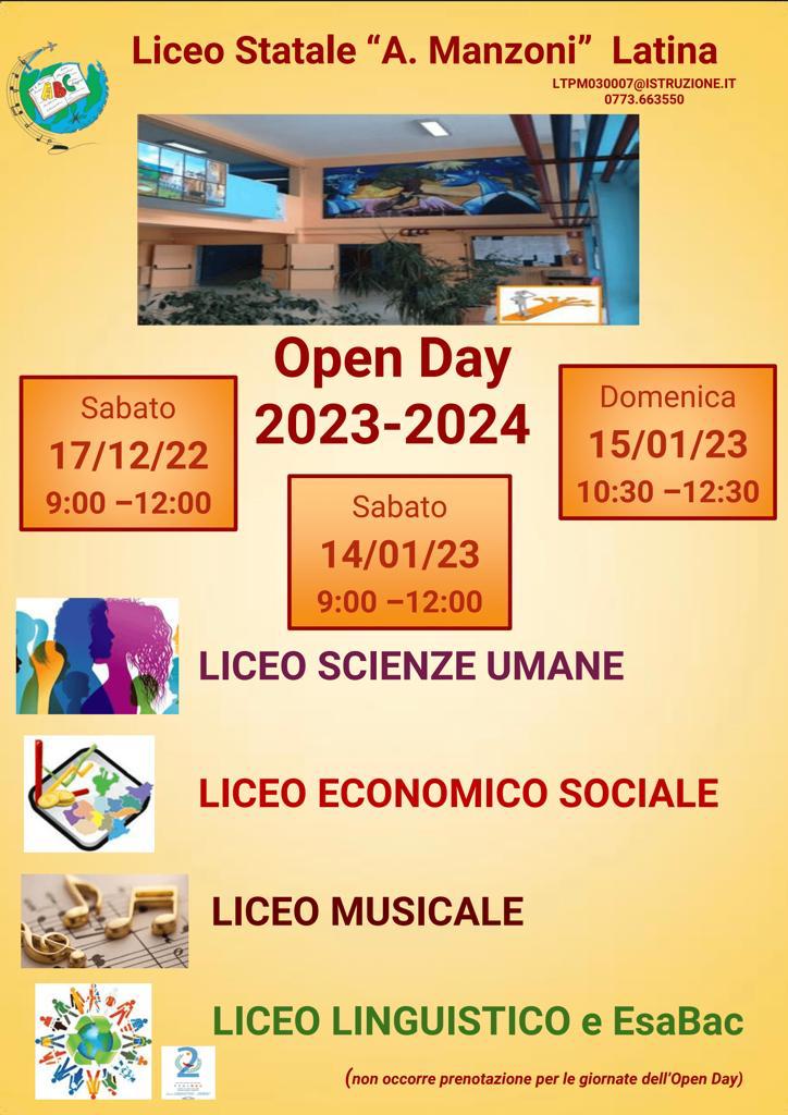 Open Day – Liceo Statale A. Manzoni – Latina