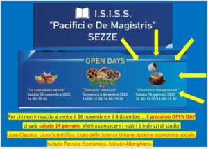 Open Day – I.S.I.S.S. “Pacifici e De Magistris” – Sezze